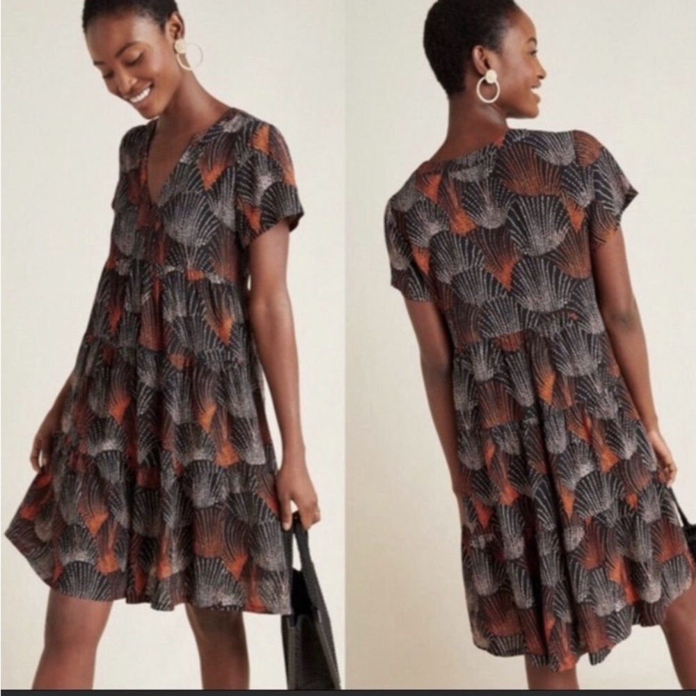 Maeve by Anthropologie Tania Tiered Swing Dress, Size Medium